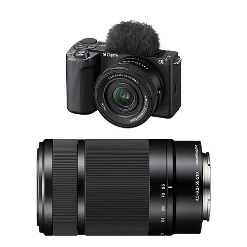 Cámara sin espejo Sony Alpha ZV-E10 II Negra + 16-50 II + 55-210