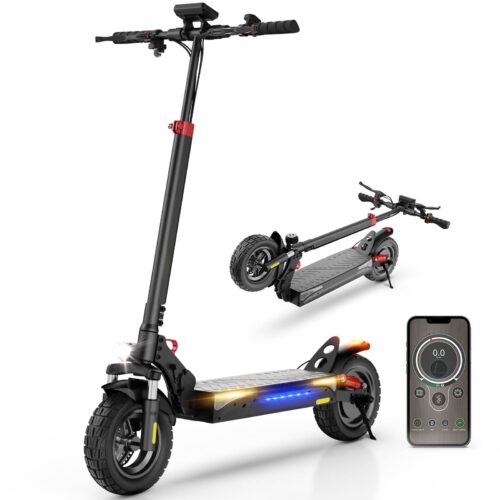 Patinete eléctrico iScooter iX3 de 800 W, velocidad máxima de 40 km/h, 3 modos de conducción, autonomía de 30 a 40 km, 48 V, 10 Ah, doble amortiguación, neumáticos de 10 pulgadas, plegable, con aplicación.