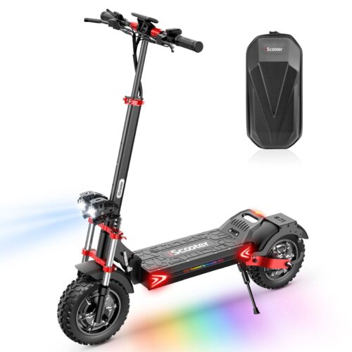 Patinete eléctrico iScooter iX8 (65-70 km, 1200 W*2, 48 V, 20 Ah, neumáticos de 12 pulgadas, doble tracción, 4 velocidades ajustables, 150 kg, con bolsa y pantalla)