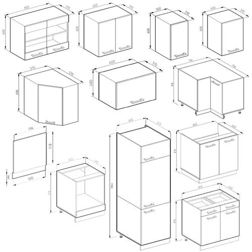 Cocina esquinera Vicco R-Line, blanco campestre/blanco, 227 x 287 cm sin PT - Imagen de 2