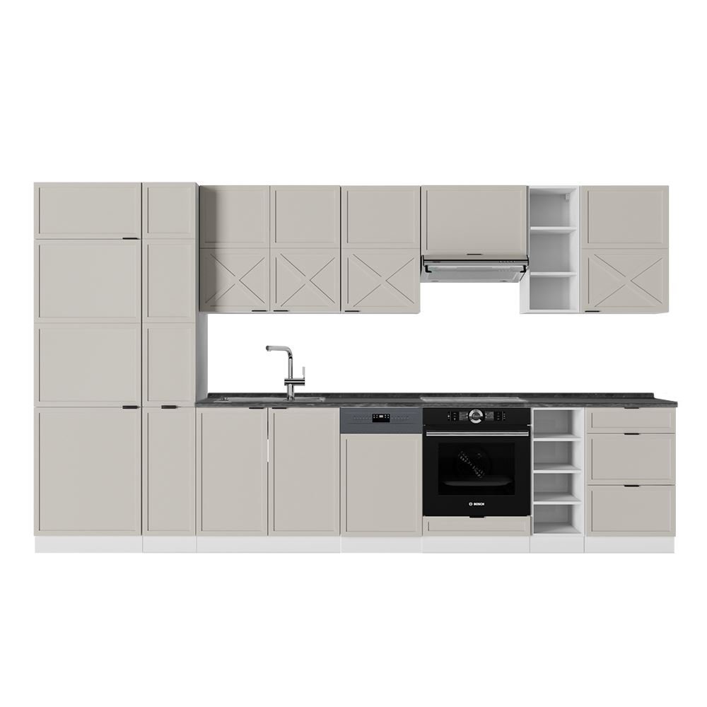 Vicco Cuisine Fame-Line, Gris Beige/Blanco, 355 cm, PT Antracita - Imagen de 4
