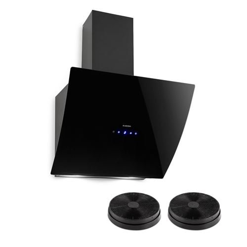 Campana extractora de pared Klarstein Annabelle 60 cm + 2 filtros de recirculación de aire 650 m³/h clase B – negra