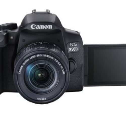 Cámara réflex Canon EOS 850D + objetivo IS de 18-55 mm