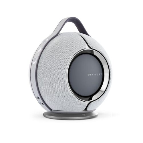 Altavoz conectado Hi-Fi Devialet Mania gris claro con estación de carga