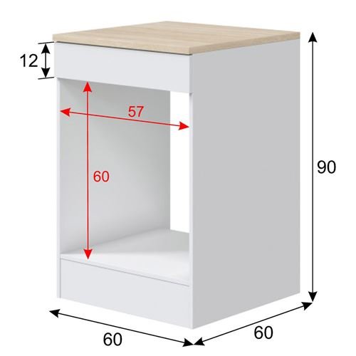 Conjunto de cocina de 5 elementos en blanco brillo/roble canadiense - PEGANE - - Imagen de 5