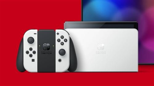 Nintendo Switch (modelo OLED) con base y mandos Joy-Con blancos - Imagen de 3