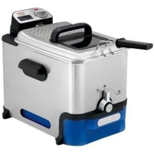 Tefal Oleoclean Pro FR804015 Inox & Design – Freidora – 3,5 litros – acero inoxidable cepillado / azul