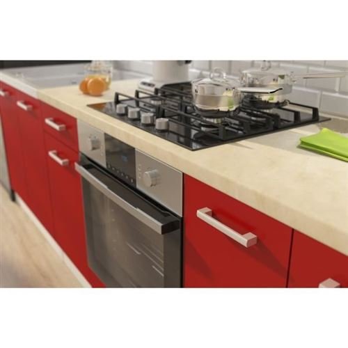 ULTRA Cocina completa con mueble horno y encimera incluido L 300 cm - Rojo mate - Imagen de 4