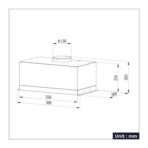 CIARRA CD6926AB Campana extractora empotrada de 60cm 650m3/h 3 velocidades reciclaje o extracción - Imagen de 4